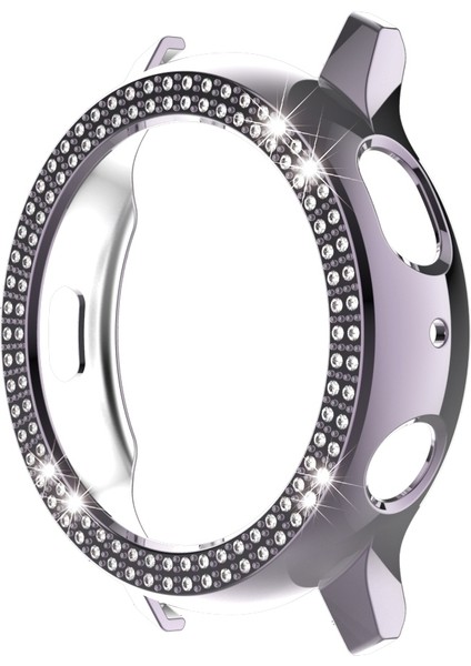 For Samsung Galaxy Watch Active2 44MM Pc Double Row Diamond Watch Case(Grey) (Yurt Dışından)