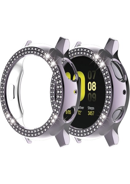 For Samsung Galaxy Watch Active2 44MM Pc Double Row Diamond Watch Case(Grey) (Yurt Dışından) modelleri