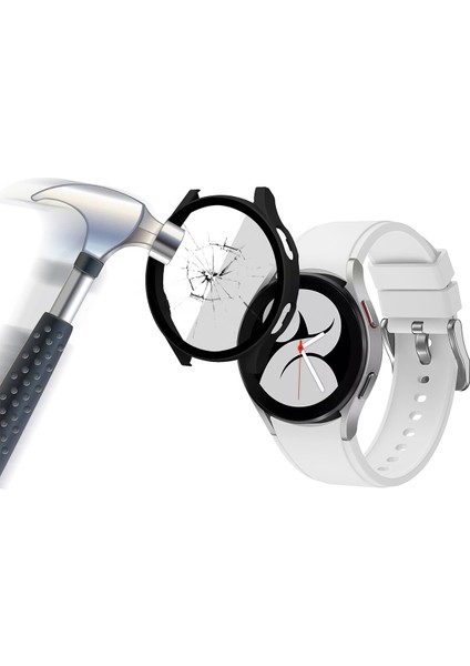 Pc Case + Glass Film For Samsung Galaxy Watch4 44MM(BLACK) (Yurt Dışından)