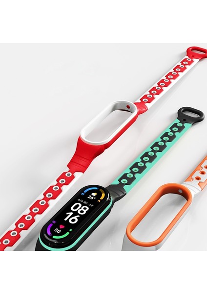 For Xiaomi Mi Band 6 / Band 5 Two-Color Silicone Breathable Replacement Watchbands(Purple White) (Yurt Dışından) modelleri