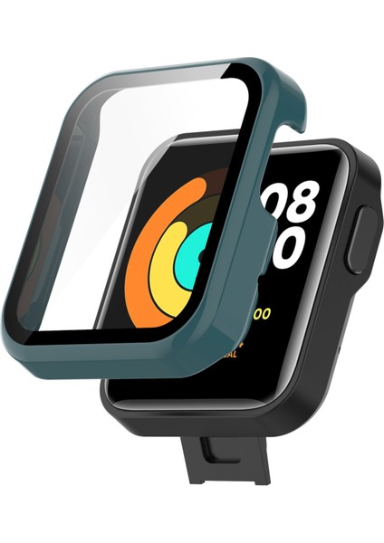 For Xiaomi Redmi Watch Pc+ Toughened Film Protective Case(Green) (Yurt Dışından)