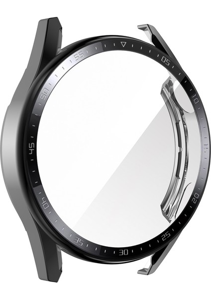 For Huawei Watch Gt 3 46MM Enkay Pc Frame + Tempered Glass Protector Case With Scale(Black) (Yurt Dışından)