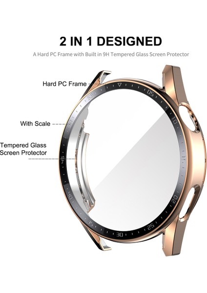 For Huawei Watch Gt 3 46MM Enkay Pc Frame + Tempered Glass Protector Case With Scale(Black) (Yurt Dışından) fiyatları