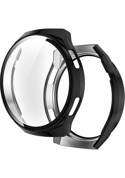 For Huawei Watch GT2E 2 In 1 Tempered Glass Screen Protector + Fully Plating Pc Case(Black) (Yurt Dışından)
