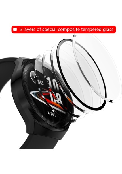 For Huawei Watch GT2E 2 In 1 Tempered Glass Screen Protector + Fully Plating Pc Case(Black) (Yurt Dışından) fırsatları