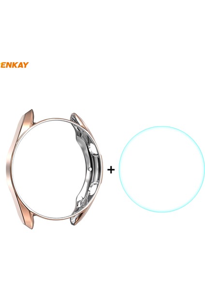 For Samsung Galaxy Watch 3 41MM 2 In 1 Tpu Case + Glass Film(Rose Gold) (Yurt Dışından)