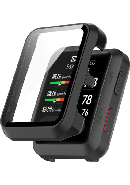 For Huawei Watch D Shockproof Pc Protective Case With Tempered Glass Film(Black) (Yurt Dışından)
