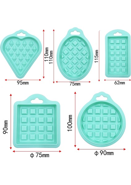 2 Takım Gıda Sınıfı Silikon Waffle Kalıp Mutfak Kek Seti Pişirme Malzemeleri (Kırmızı) (Yurt Dışından)