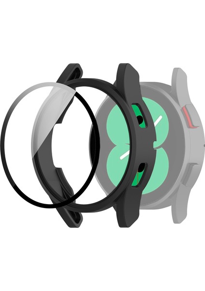 For Samsung Galaxy Watch4 44MM Pc Protective Case With Tempered Glass Film(Black) (Yurt Dışından)