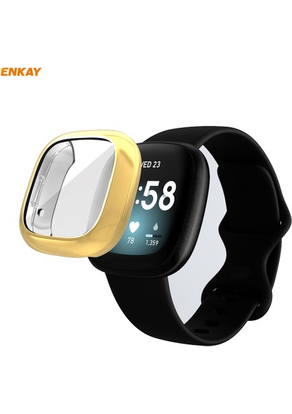 For Fitbit Versa 3 / Fitbit Sense Enkay Hat-Prince ENK-AC8208 Full Coverage Electroplate Tpu Soft Case(Gold) (Yurt Dışından) fiyatları