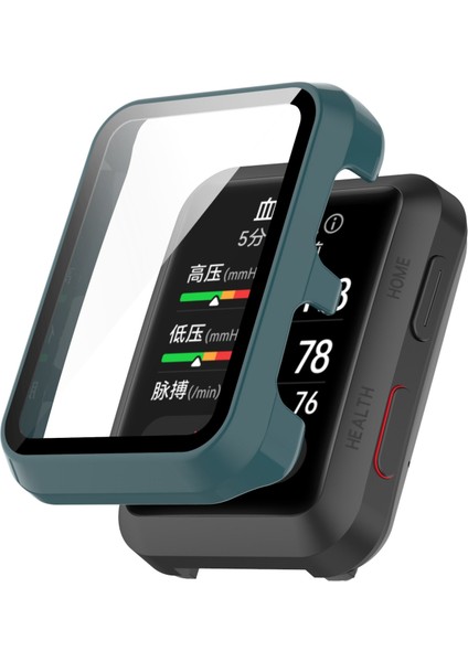 For Huawei Watch D Shockproof Pc Protective Case With Tempered Glass Film(Green) (Yurt Dışından)
