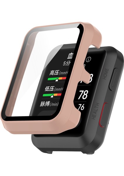 For Huawei Watch D Shockproof Pc Protective Case With Tempered Glass Film(Pink) (Yurt Dışından)