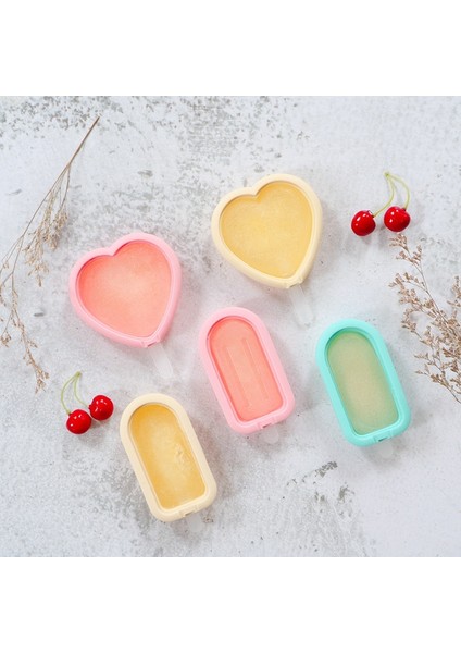 3 1 Yaz Silikon Popsicle Kalıp Dondurma Kalıp Dıy Kalıp Seti (Çilek Şekli) (Yurt Dışından)