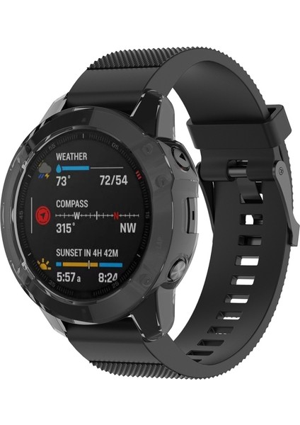 Garmin Fenix ​​6/6 Pro Akıllı Izle Yarım Kapsama Tpu Koruyucu Kılıf (Şeffaf Siyah) (Yurt Dışından) fırsatları