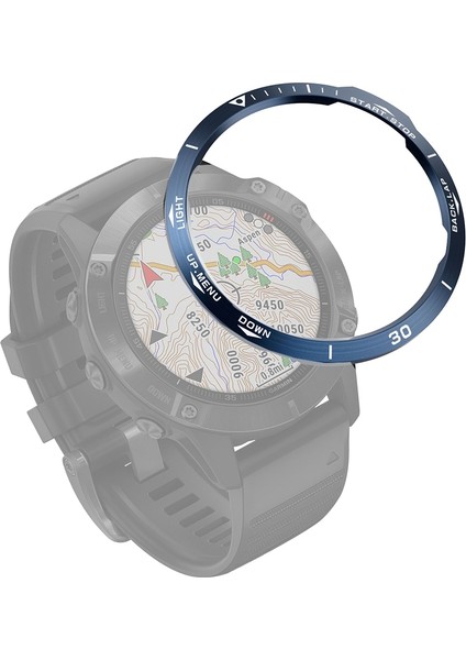 Garmin Fenix ​​6x / 6x Pro / 6x Safir Akıllı Izle Çelik Çelik Çelik Yüzük, B Sürümü (Mavi Yüzük Beyaz Mektup) (Yurt Dışından)