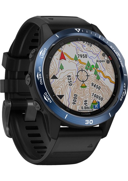 Garmin Fenix ​​6x / 6x Pro / 6x Safir Akıllı Izle Çelik Çelik Çelik Yüzük, B Sürümü (Mavi Yüzük Beyaz Mektup) (Yurt Dışından)