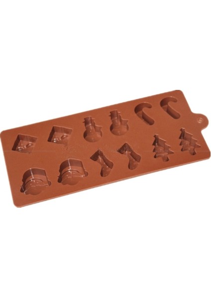 Silikon Noel Çikolata Pişirme Araçları Yapışmaz Jöle Şeker 3D Dıy Dekorasyon Kalıp (Çikolata) (Yurt Dışından)