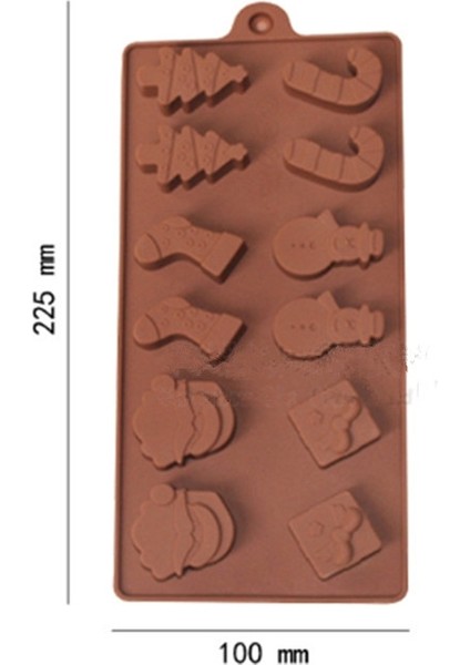 Silikon Noel Çikolata Pişirme Araçları Yapışmaz Jöle Şeker 3D Dıy Dekorasyon Kalıp (Çikolata) (Yurt Dışından)