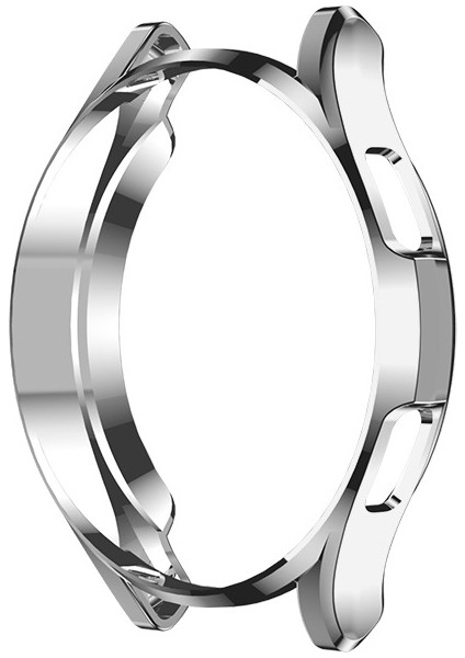 For Samsung Galaxy Watch4 Classic 46MM Electroplating Hollow Half-Pack Tpu Protective Case(Silver) (Yurt Dışından)