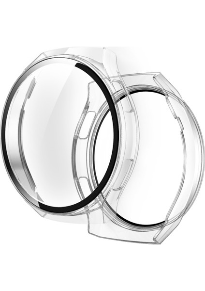 For Huawei Watch GT2E 2 In 1 Tempered Glass Screen Protector + Fully Plating Pc Case(Transparent) (Yurt Dışından)