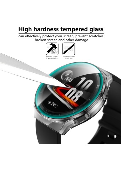 For Huawei Watch GT2E 2 In 1 Tempered Glass Screen Protector + Fully Plating Pc Case(Transparent) (Yurt Dışından) modelleri