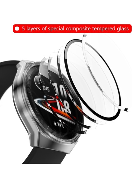 For Huawei Watch GT2E 2 In 1 Tempered Glass Screen Protector + Fully Plating Pc Case(Transparent) (Yurt Dışından) fırsatları
