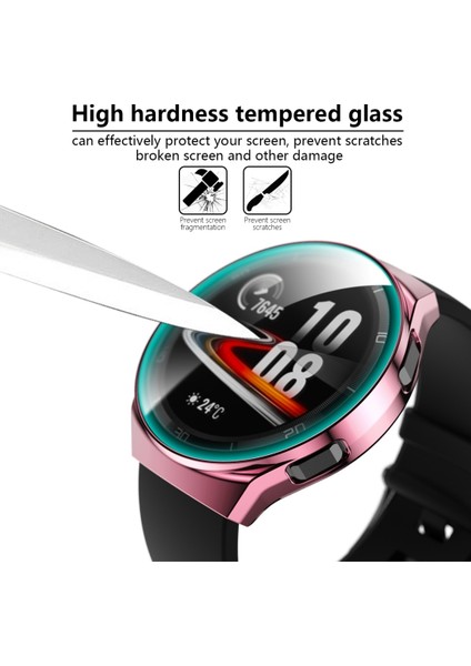 For Huawei Watch GT2E 2 In 1 Tempered Glass Screen Protector + Fully Plating Pc Case(Pink) (Yurt Dışından) modelleri