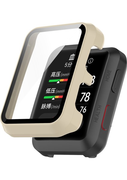 For Huawei Watch D Shockproof Pc Protective Case With Tempered Glass Film(Ivory) (Yurt Dışından)