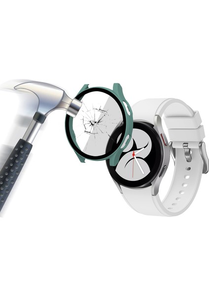 Pc Case + Glass Film For Samsung Galaxy Watch4 44MM(GREEN) (Yurt Dışından)