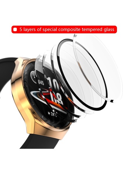 For Huawei Watch GT2E 2 In 1 Tempered Glass Screen Protector + Fully Plating Pc Case(Rose Gold) (Yurt Dışından) fırsatları