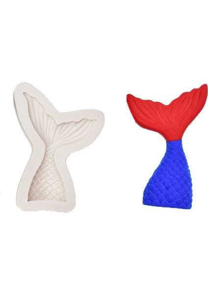5 Adet Mini Mermaid Kuyruk Sıvı Silikon Kalıp Fondan Pişirme Kalıp, Özellikler: Küçük (Gri) 15-95 (Yurt Dışından)