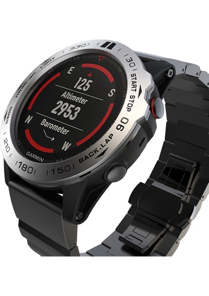 Garmin Fenix ​​5x / 5x Artı Akıllı Izle Çelik Çelik Çelik Yüzük, B Sürümü (Gümüş Yüzük Siyah Mektubu) (Yurt Dışından) modelleri