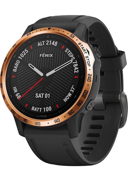 Garmin Fenix ​​6 S / 6 S Pro / 6 S Safir Akıllı Izle Çelik Çelik Halka, Bir Sürüm (Gül Altın Yüzük Siyah Mektup) (Yurt Dışından)