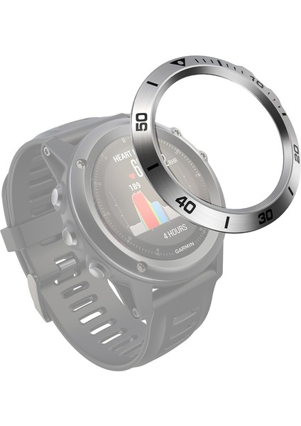 Garmin Fenix ​​3/3 Hr Akıllı Izle Çelik Çerçeve Halkası, Bir Sürüm (Gümüş Yüzük Siyah Mektubu) (Yurt Dışından)