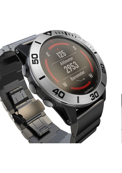 Garmin Fenix ​​5x / 5x Artı Akıllı Izle Çelik Çelik Çelik Çelik Yüzük, Bir Sürüm (Gümüş Yüzük Siyah Mektubu) (Yurt Dışından) fırsatları