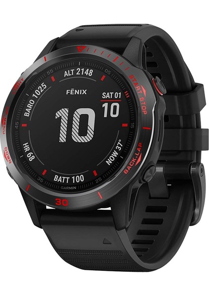 Garmin Fenix ​​6/6 Pro / 6 Safir Akıllı Izle Çelik Çelik Çelik Çelik Yüzük, Bir Sürüm (Siyah Halka Kırmızı Mektubu) (Yurt Dışından) fırsatları