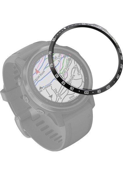 Garmin Fenix ​​6s / 6s Pro / 6s Safir Akıllı Izle Çelik Bezel Yüzük, Bir Sürüm (Siyah Yüzük Beyaz Mektup) (Yurt Dışından)