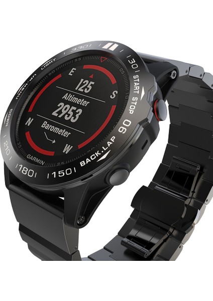 Garmin Fenix ​​5x / 5x Artı Akıllı Izle Çelik Çelik Çelik Yüzük, B Sürümü (Siyah Yüzük Beyaz Mektup) (Yurt Dışından) modelleri