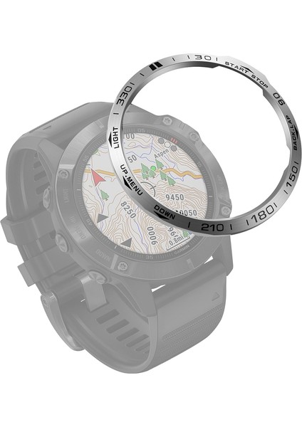 Garmin Fenix ​​6x / 6x Pro / 6x Safir Akıllı Izle Çelik Çelik Çelik Yüzük, Bir Sürüm (Gümüş Yüzük Siyah Mektubu) (Yurt Dışından)