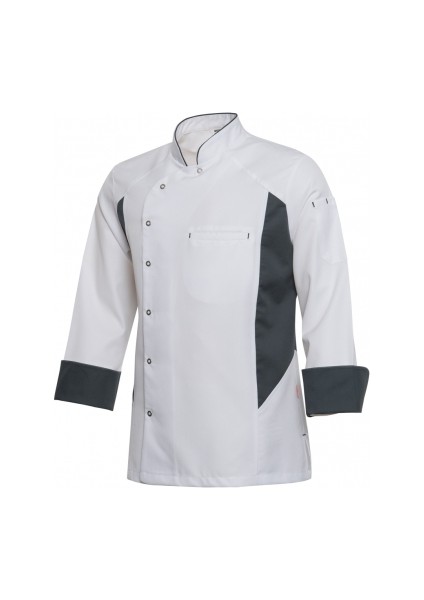 Aşçı Ceket Siyah Beyaz Kontrast Detaylı