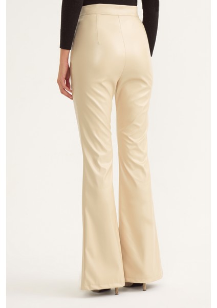 Ispanyol Paça Deri Pantolon - Taş fırsatları