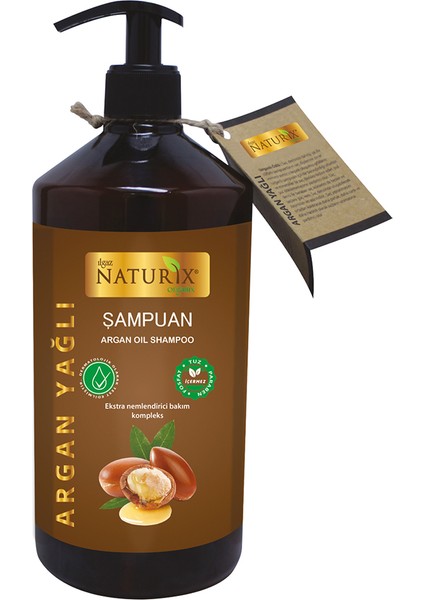 Argan Şampuan Tuzsuz Argan Yağlı Günlük Bakım Şampuanı 600 ml + Naturalnes Parfümlü Sıvı Sabun 475ML