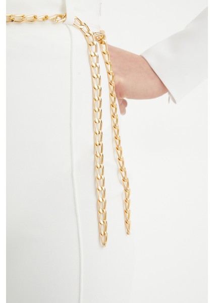 Zincir Kemer Ispanyol Paça Pantolon - Ekru fiyatları