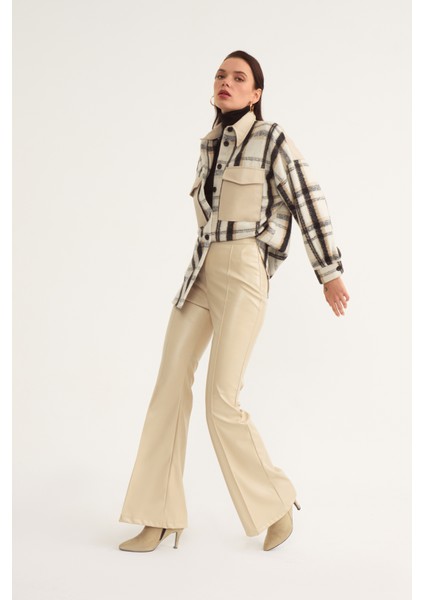 Ispanyol Paça Deri Pantolon - Taş fiyatları