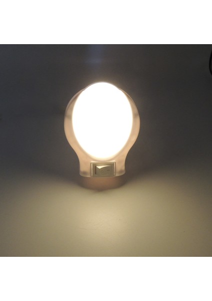 Ufo LED Gece Lambası 0,5W Tasarruflu Işıklı Fişli Düğmeli Gün Işığı