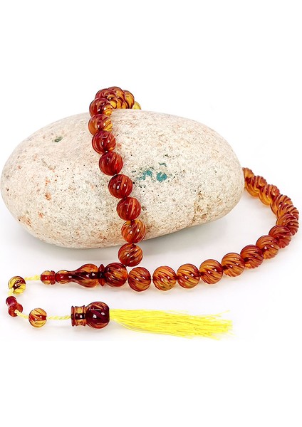 Sistemli Kalem Işçilikli Küre Kesim Sıkma Kehribar Tesbih fiyatları