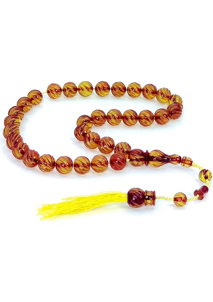 Sistemli Kalem Işçilikli Küre Kesim Sıkma Kehribar Tesbih modelleri