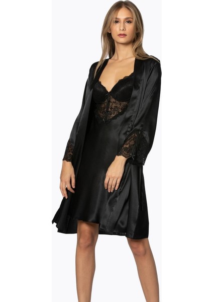 4300 Ikili Saten Gecelik - Sabahlık Takımı fiyatları