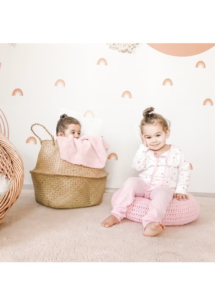 Kız Çocuk Pembe Yıldız Pijama Takımı Gecelik