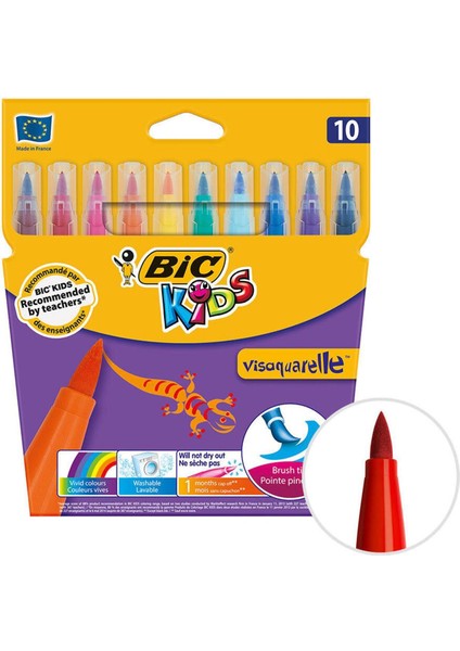 Kids Visa 828964 Fırça Uçlu Keçeli Boya Kalemi 10'lu Paket